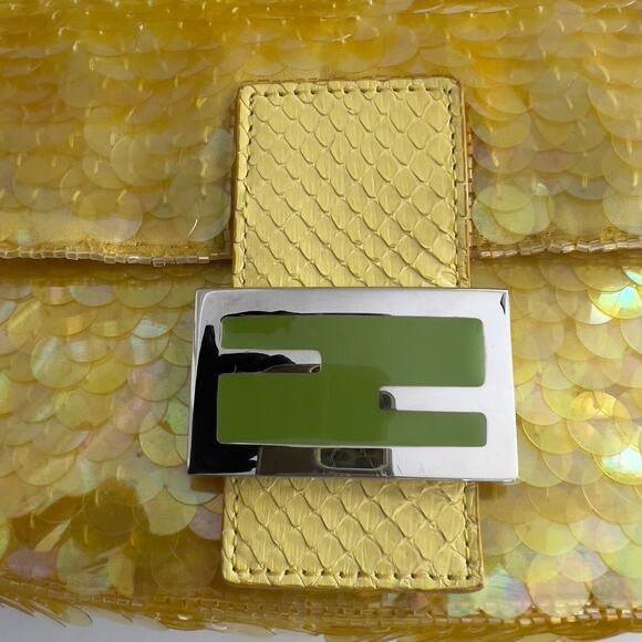 Vintage Fendi Yellow sequin Baguette - Picture 3 of 12